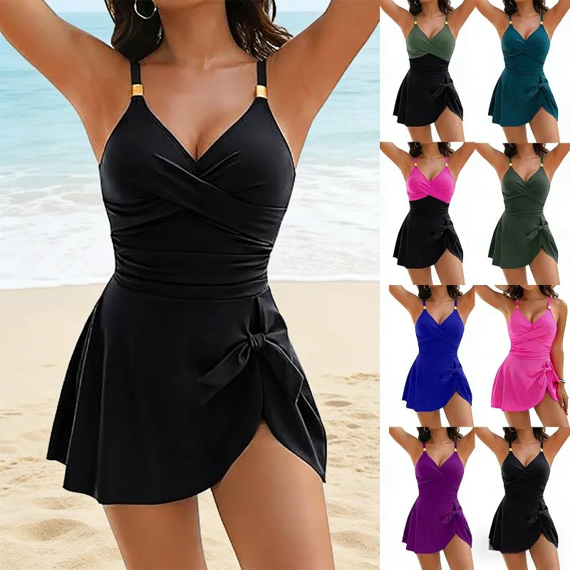 RivieraChic™ | Costume Intero Modellante - Slim Fit | Scollo a V Profondo e Schiena Scoperta