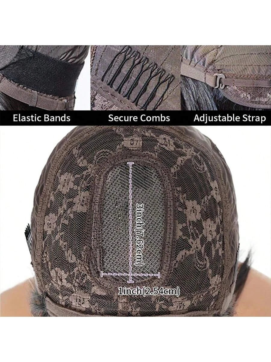 RealWigBob™| Parrucca Caschetto Liscio Effetto Seta - Frangia Moderna| Capelli Veri