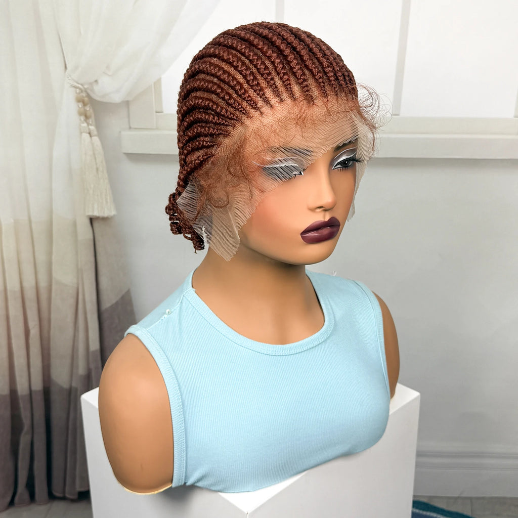 BraidedBob™ | Parrucca Sintetica Premium con Treccine Senza Nodi - Full Lace HD e Baby Hair