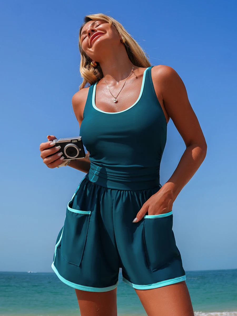 RivieraRelax™ | Costume Curvy con Tasche - Comfort Totale e Stile