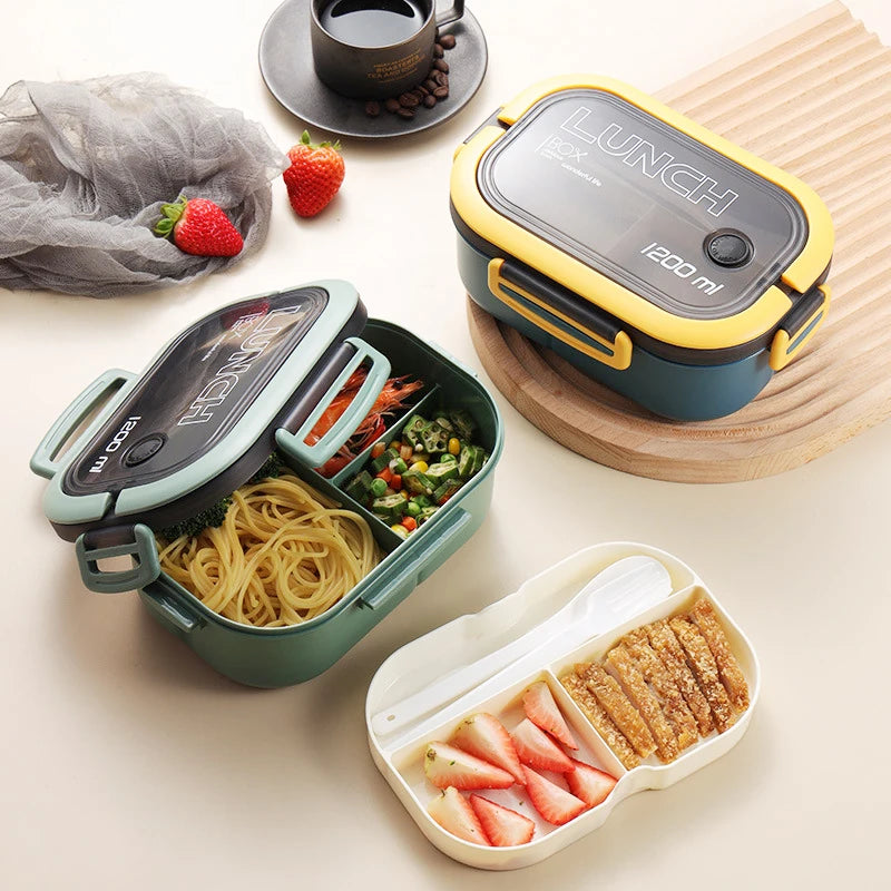 Swift-Food Box™ | Lunch Box a Tenuta Stagna con Divisori - Doppio Strato - 1200ml | Utilizzabile nel Microonde