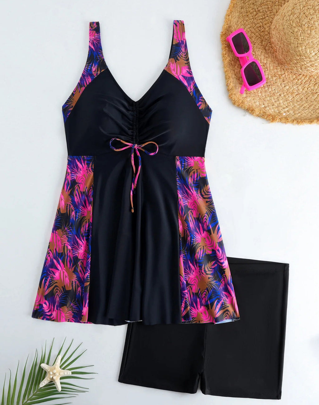 BeautyCurve™ Plus | Costume Modellante "Armonia Tropicale" - 8 Varianti di colore | Comfort Totale XL-5XL