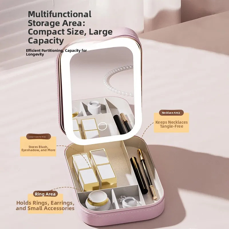 BeautyLed™ - Beauty Case da Viaggio con Specchio LED a 3 Intensità | Mini Makeup Station