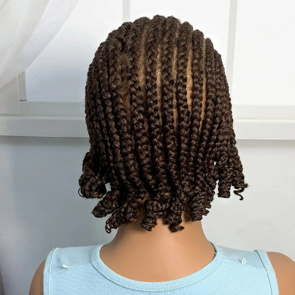 BraidedBob™ | Parrucca Sintetica Premium con Treccine Senza Nodi - Full Lace HD e Baby Hair