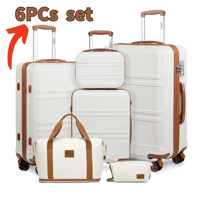 Globtreater™ Set | Kit Bagagli Coordinati Rigidi con Beauty Case e Organizer - Set Valigie Trolley 2/4/6 Pezzi