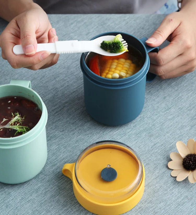 Swift-Soup Cup™ - Comfort | Tazza Termica Ermetica per Zuppa e Colazione - 500ml | con Cucchiaio Integrato e Manico Ergonomico