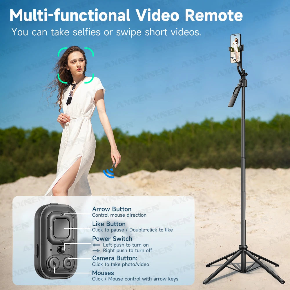 SmartPod AI™ - Treppiede 360° Auto-Rotante con Telecomando TikTok e Stabilizzatore Intelligente | Cameraman Automatico