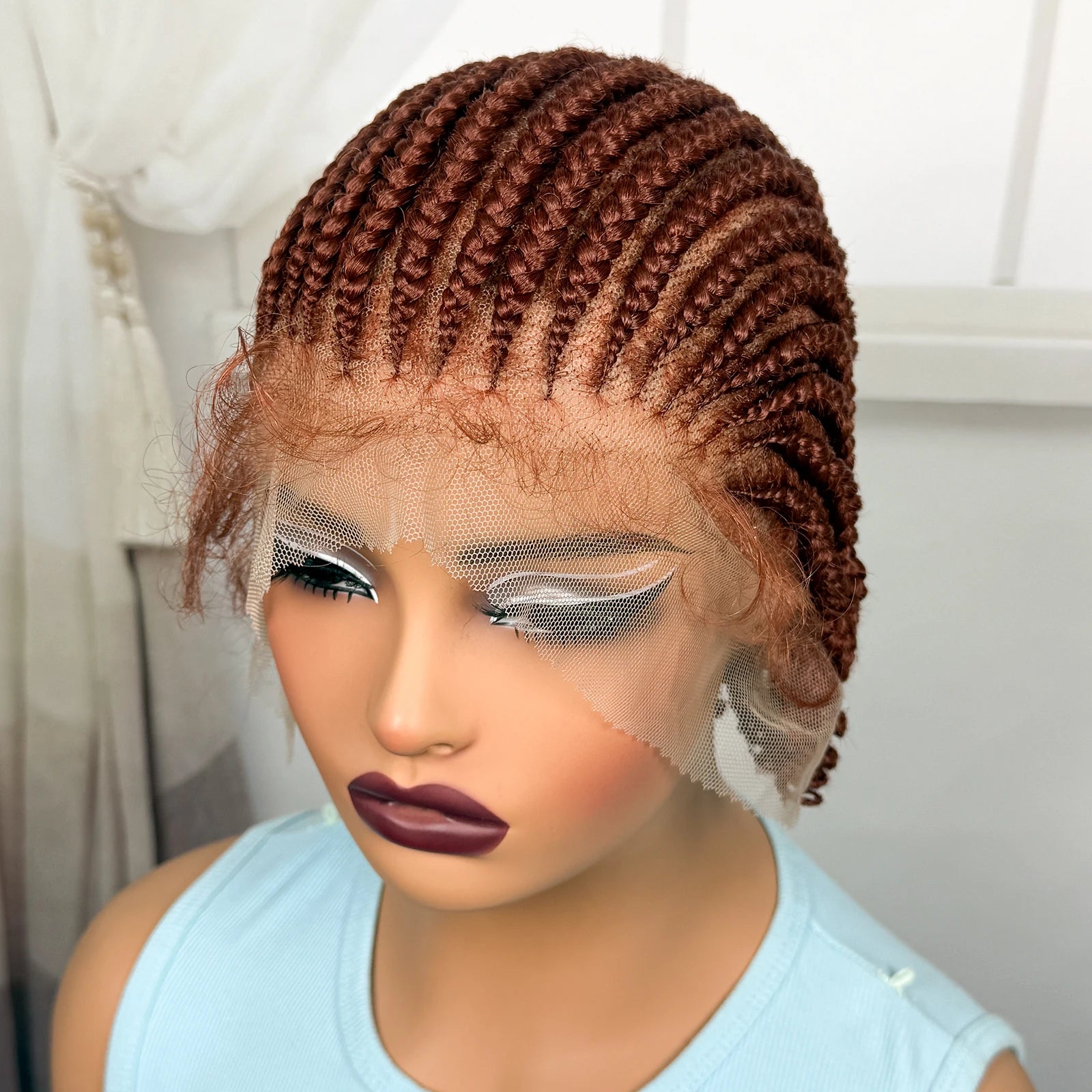 BraidedBob™ | Parrucca Sintetica Premium con Treccine Senza Nodi - Full Lace HD e Baby Hair