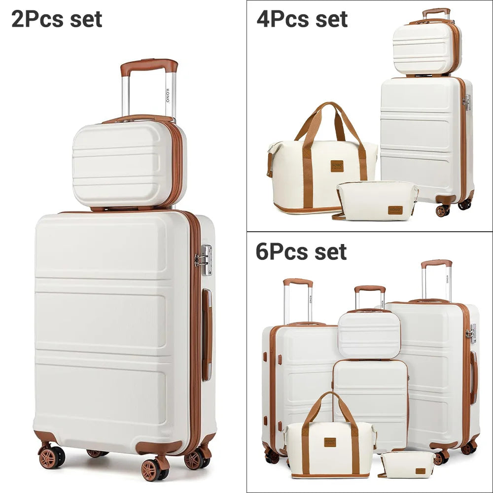 Globtreater™ Set | Kit Bagagli Coordinati Rigidi con Beauty Case e Organizer - Set Valigie Trolley 2/4/6 Pezzi