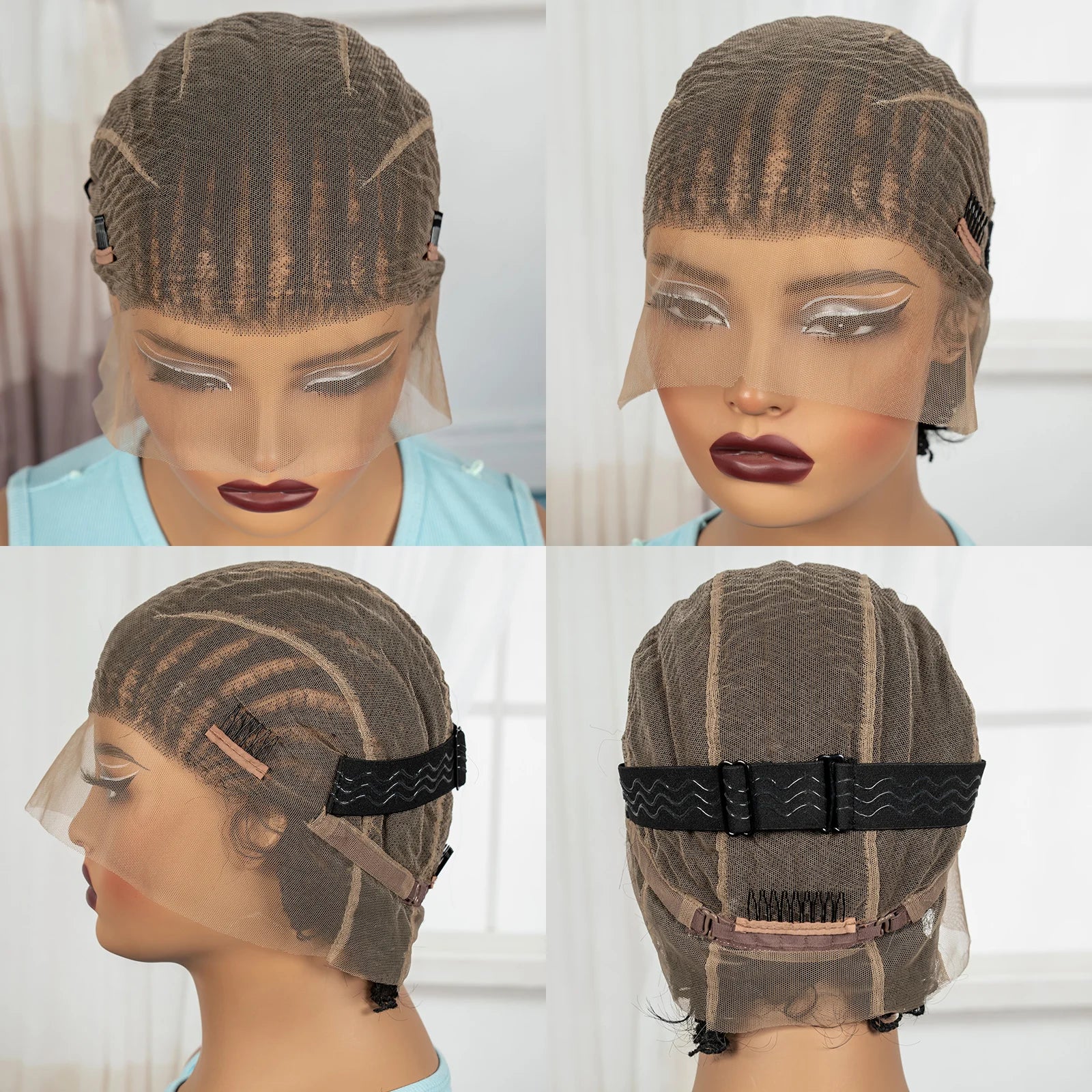 BraidedBob™ | Parrucca Sintetica Premium con Treccine Senza Nodi - Full Lace HD e Baby Hair