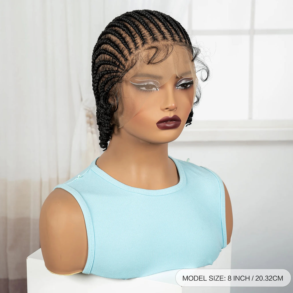 BraidedBob™ | Parrucca Sintetica Premium con Treccine Senza Nodi - Full Lace HD e Baby Hair