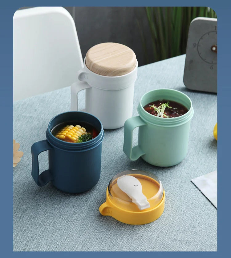 Swift-Soup Cup™ - Comfort | Tazza Termica Ermetica per Zuppa e Colazione - 500ml | con Cucchiaio Integrato e Manico Ergonomico