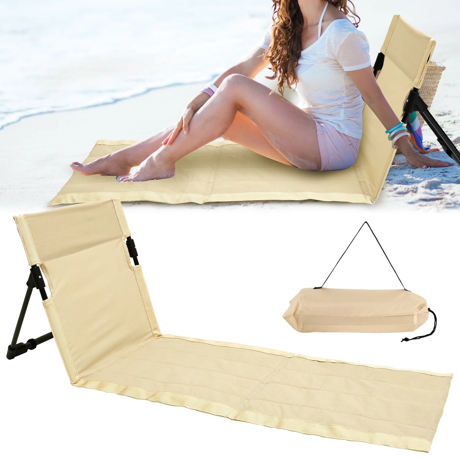 Lawn-Comfort Seat™ | Sedia-Tappetino Pieghevole con Comodo Schienale - Per Spiaggia Campeggio Picnic