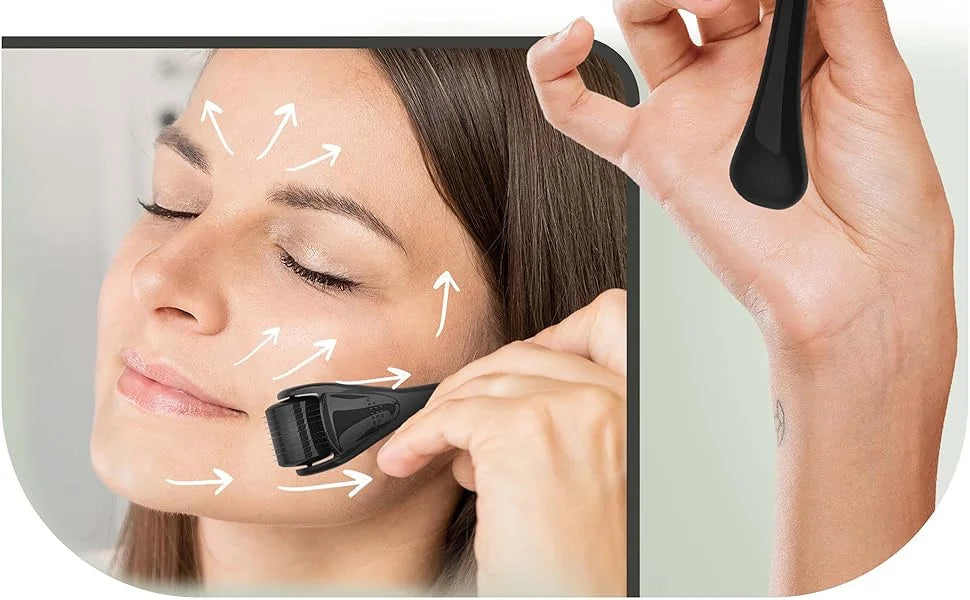 Derma-Boost™ Pro | Roller Micro-Aghi 540 per Capelli e Barba (0.2mm - 0.25mm - 0.3mm) | Trattamento Pelle e Viso