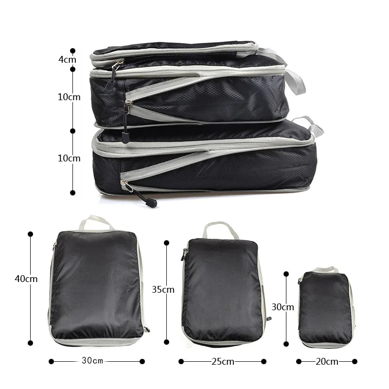 CompressPack™ - Set 3 Organizer Valigia Salvaspazio con Compressione | Organizer Pro