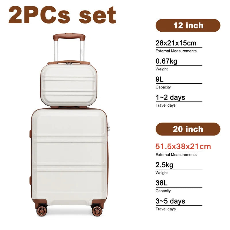 Globtreater™ Set | Kit Bagagli Coordinati Rigidi con Beauty Case e Organizer - Set Valigie Trolley 2/4/6 Pezzi