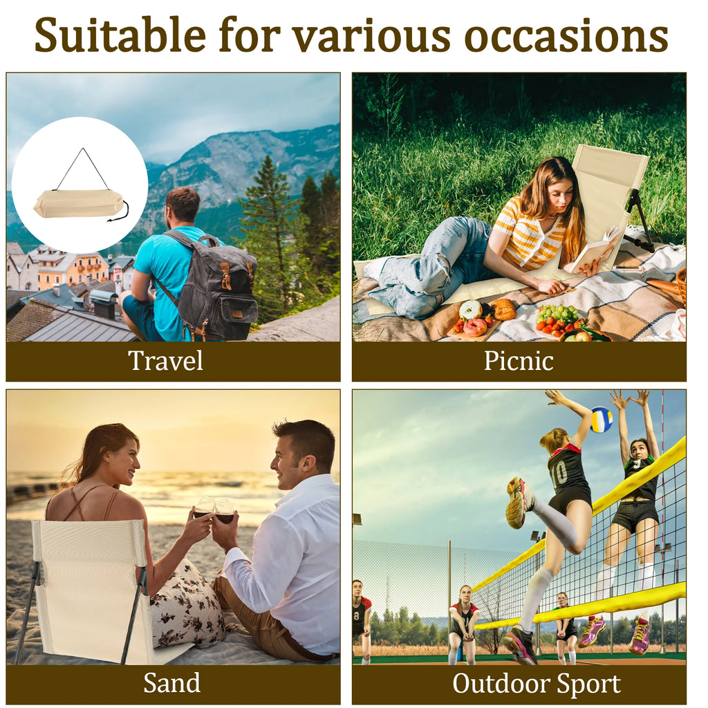 Lawn-Comfort Seat™ | Sedia-Tappetino Pieghevole con Comodo Schienale - Per Spiaggia Campeggio Picnic