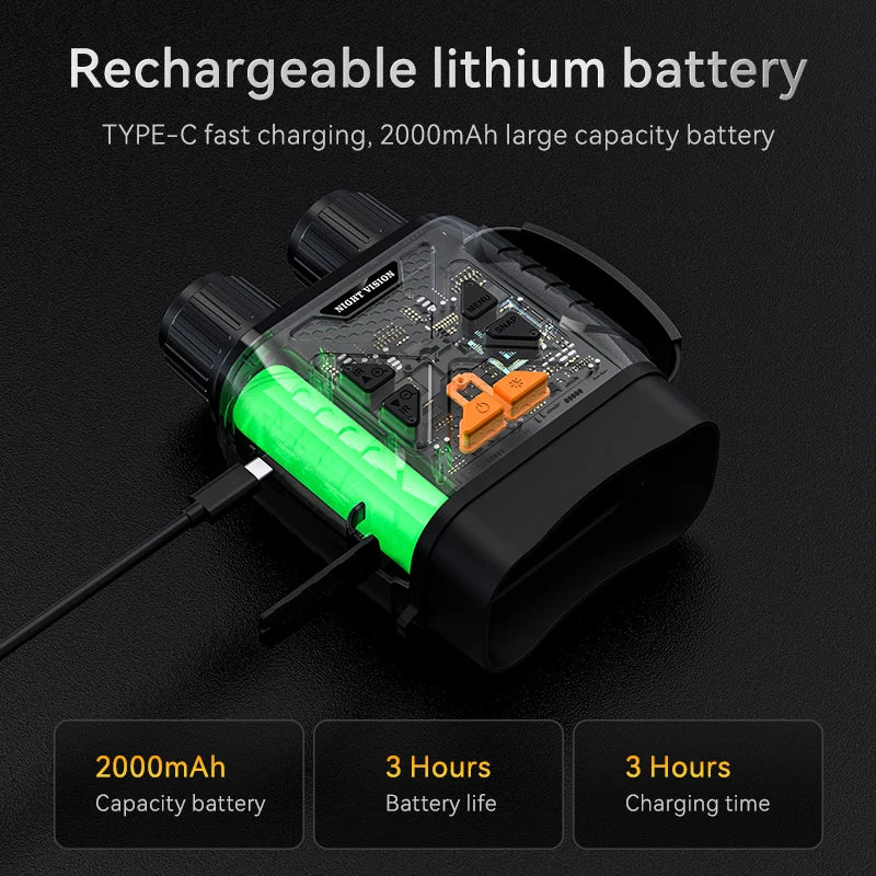 NightVision Elite™ | Binocolo Digitale Infrarossi 1080P - 800m - Visore Notturno Professionale con Schermo 2.8"