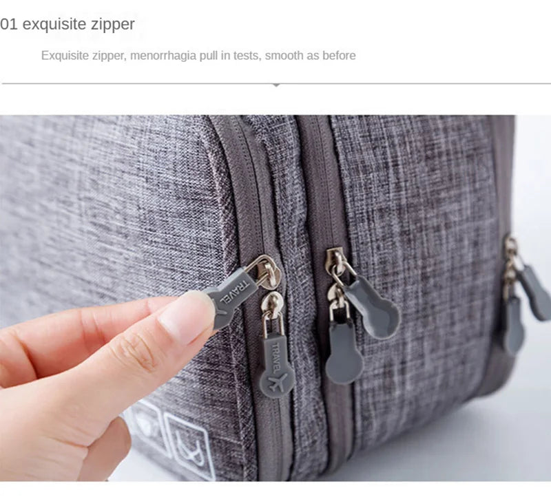 Travel-Organizer Elite™ | Borsa Multi-Scomparto per Biancheria e Cosmetici - Organizer da Viaggio a Strati Differenziati