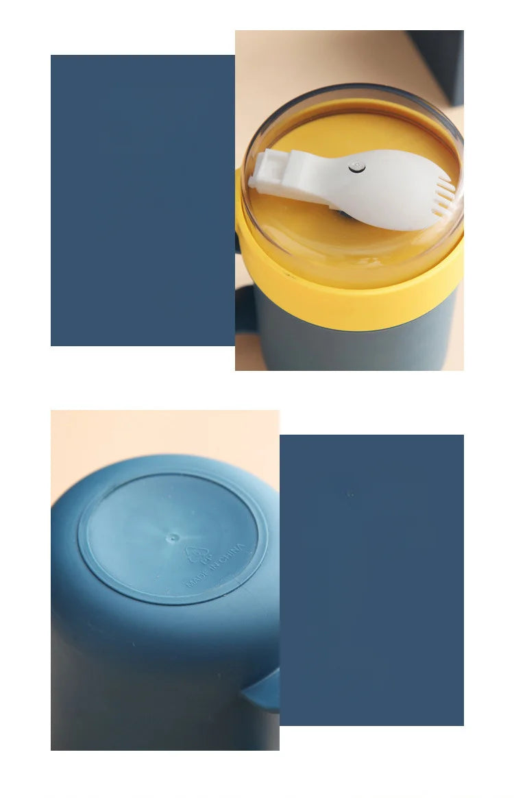 Swift-Soup Cup™ - Comfort | Tazza Termica Ermetica per Zuppa e Colazione - 500ml | con Cucchiaio Integrato e Manico Ergonomico