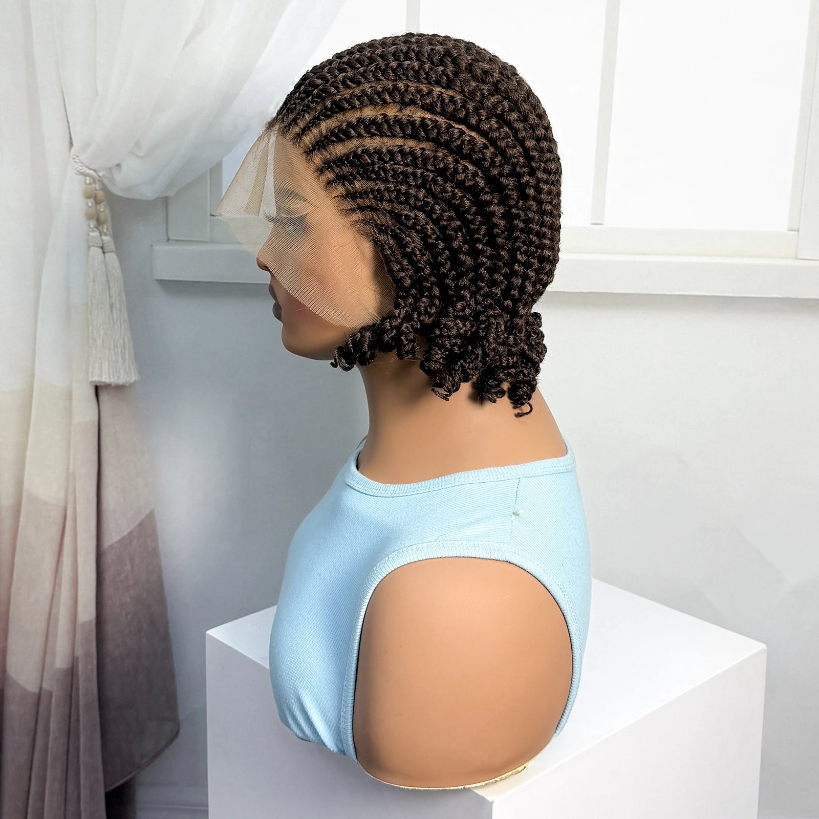 BraidedBob™ | Parrucca Sintetica Premium con Treccine Senza Nodi - Full Lace HD e Baby Hair