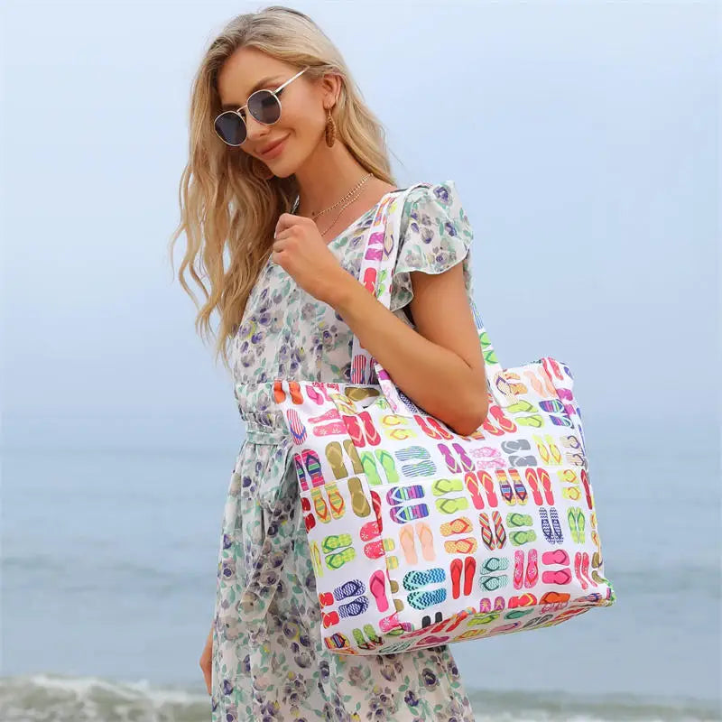 Summer-Tote™ | Borsa da Spiaggia Impermeabile in Oxford di Grande Capacità - Tasche Esterne per Accessori