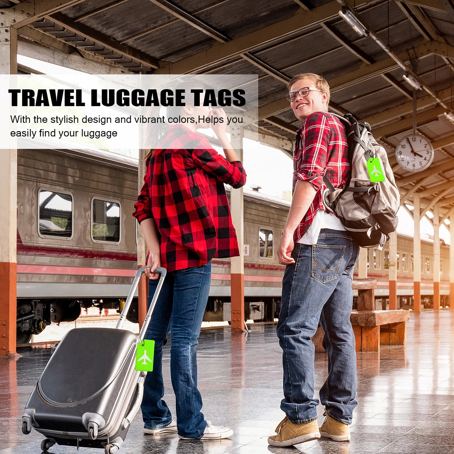 SkyID Elite™ – Set Etichette Valigia Identificative (4 Pezzi) | Silicone Flessibile & Cavo in Acciaio