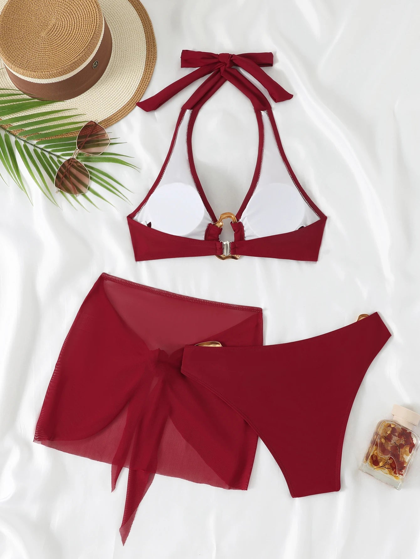 DivineGold™| L'Outfit Mare Iconico - Set Bikini 3 Pezzi con Giunzioni Dorate