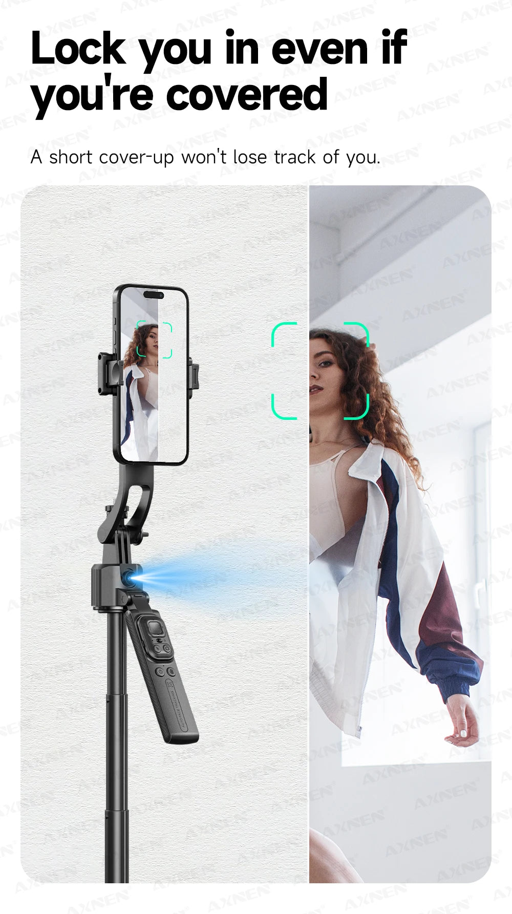 SmartPod AI™ - Treppiede 360° Auto-Rotante con Telecomando TikTok e Stabilizzatore Intelligente | Cameraman Automatico