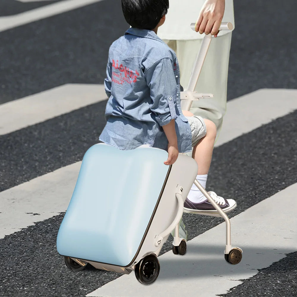 Travel-Kids Case™ | Valigia Trolley Cavalcabile con Seduta Integrata - Ruote Girevoli a 360°