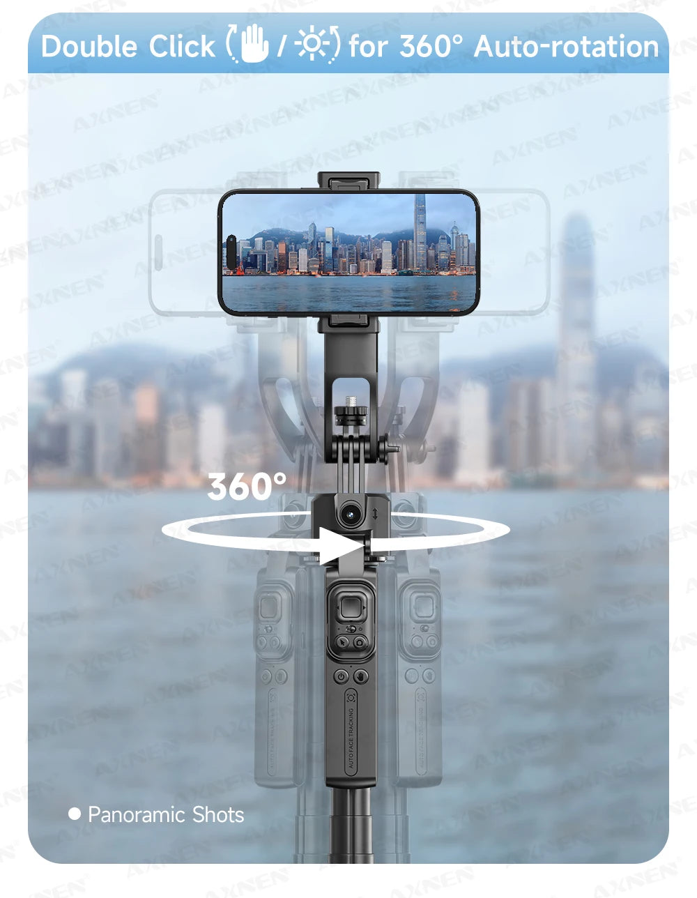SmartPod AI™ - Treppiede 360° Auto-Rotante con Telecomando TikTok e Stabilizzatore Intelligente | Cameraman Automatico