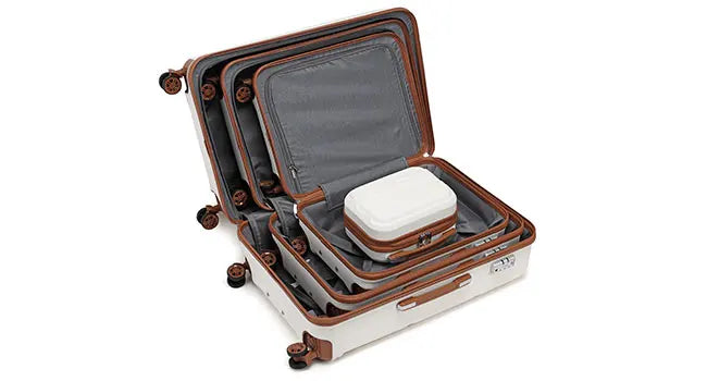 Globtreater™ Set | Kit Bagagli Coordinati Rigidi con Beauty Case e Organizer - Set Valigie Trolley 2/4/6 Pezzi