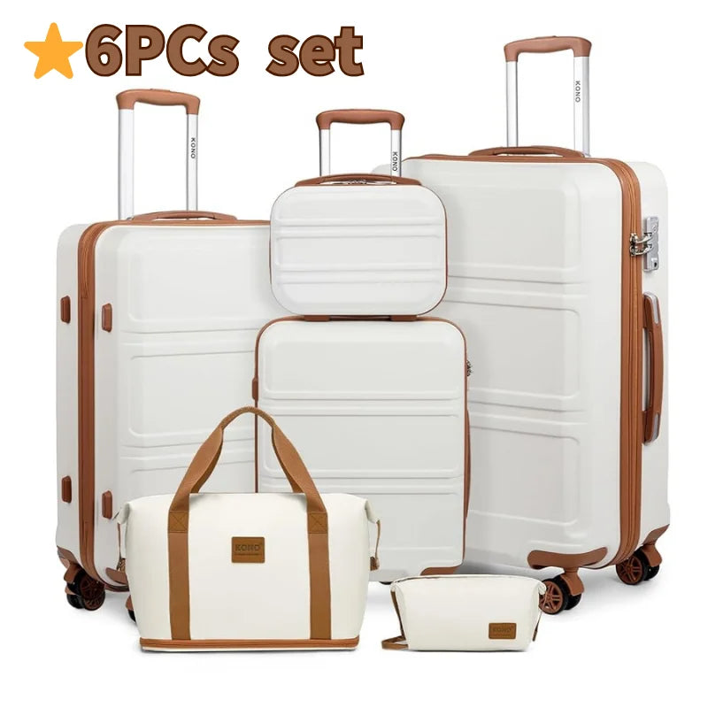 Globtreater™ Set | Kit Bagagli Coordinati Rigidi con Beauty Case e Organizer - Set Valigie Trolley 2/4/6 Pezzi