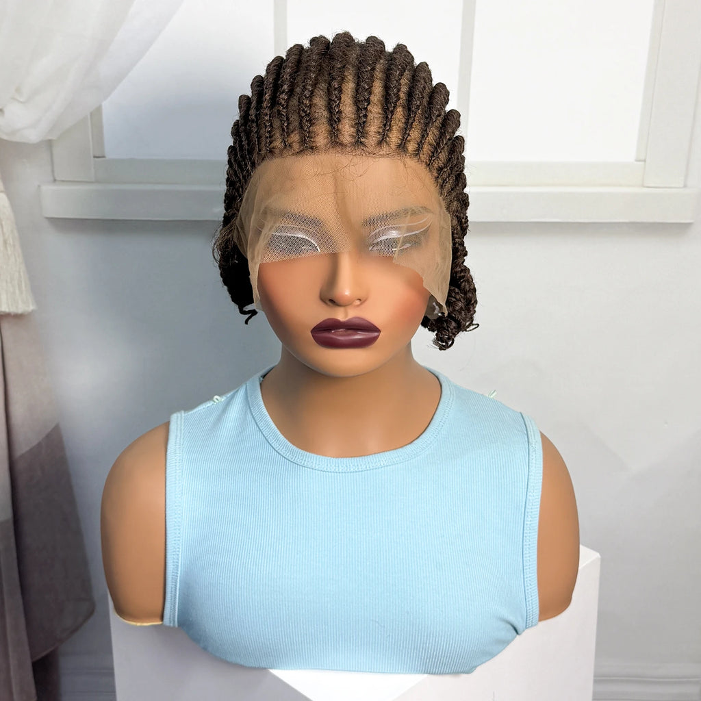 BraidedBob™ | Parrucca Sintetica Premium con Treccine Senza Nodi - Full Lace HD e Baby Hair