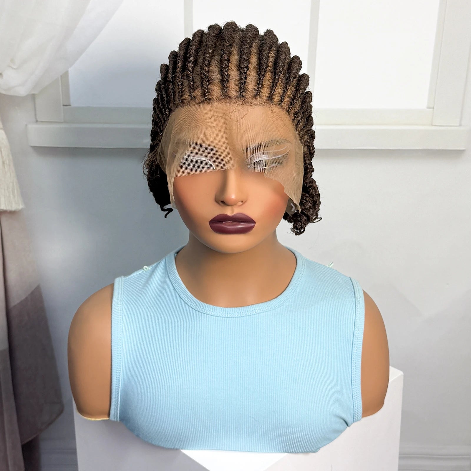 BraidedBob™ | Parrucca Sintetica Premium con Treccine Senza Nodi - Full Lace HD e Baby Hair