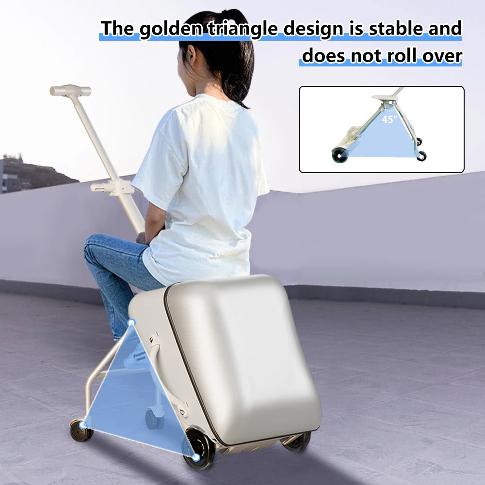Travel-Kids Case™ | Valigia Trolley Cavalcabile con Seduta Integrata - Ruote Girevoli a 360°