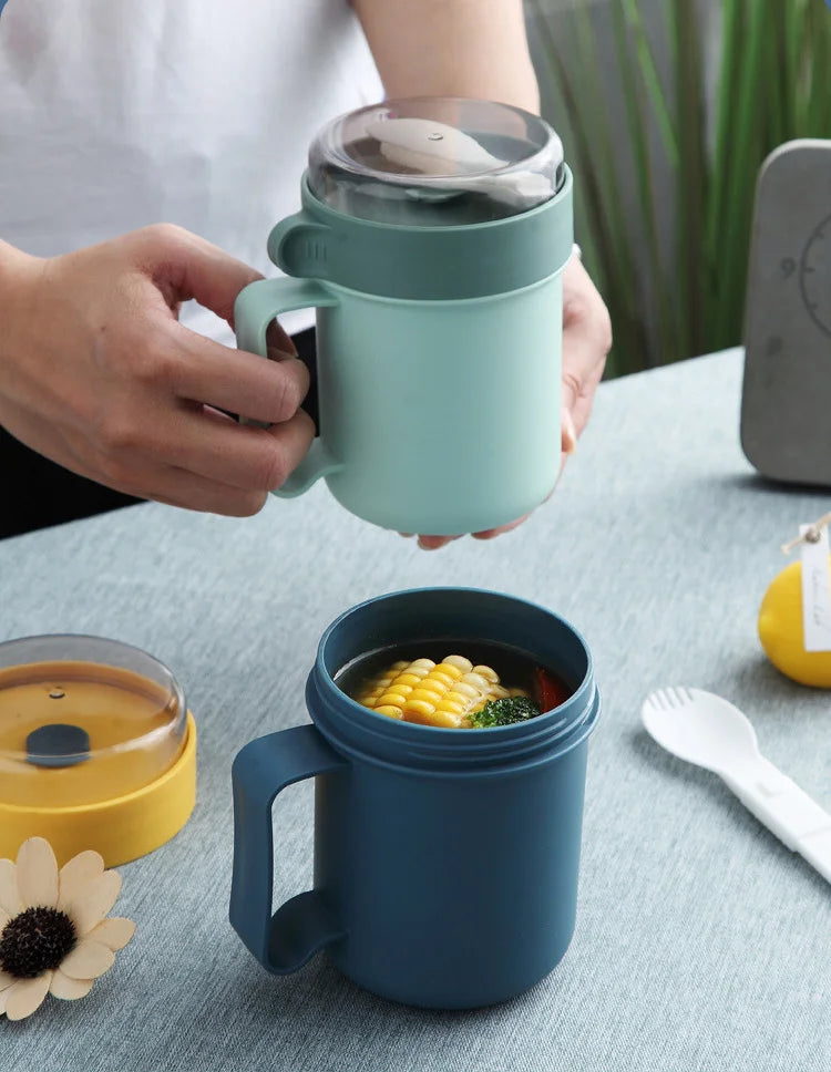 Swift-Soup Cup™ - Comfort | Tazza Termica Ermetica per Zuppa e Colazione - 500ml | con Cucchiaio Integrato e Manico Ergonomico