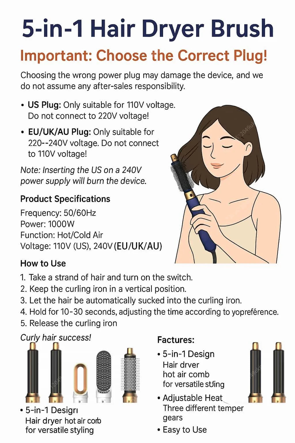 GlobTreater™ Air-Stylist Pro | Multistyler 5-in-1 con Custodia Premium in Pelle