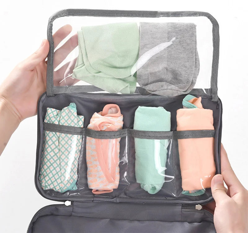 Travel-Organizer Elite™ | Borsa Multi-Scomparto per Biancheria e Cosmetici - Organizer da Viaggio a Strati Differenziati