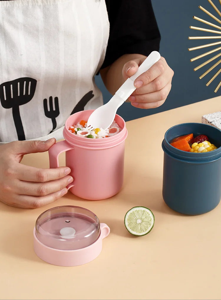 Swift-Soup Cup™ - Comfort | Tazza Termica Ermetica per Zuppa e Colazione - 500ml | con Cucchiaio Integrato e Manico Ergonomico