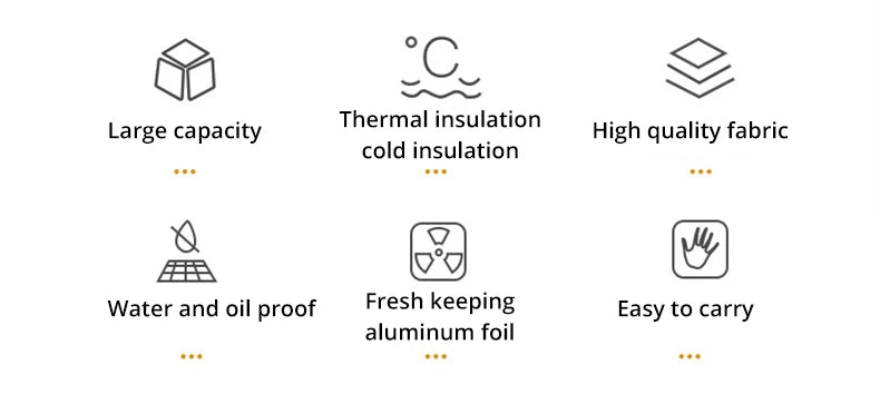 Swift-Food Bag™ | Borsa Termica Isolata per Lunch Box | Borsa Porta Pranzo in Tessuto Oxford