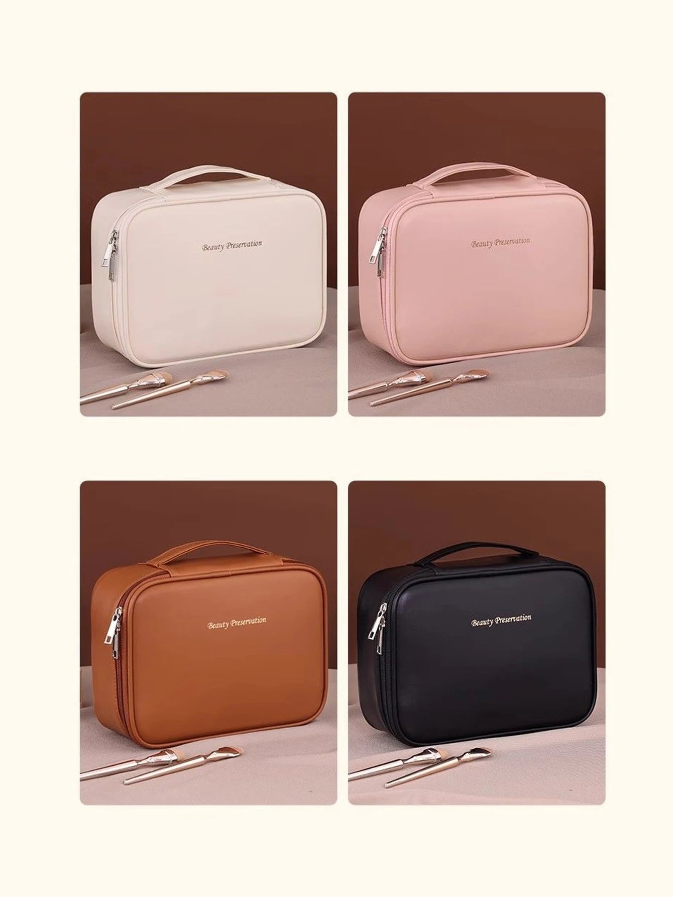 Vanity-Case Pro™ | Borsa da Trucco in Ecopelle a Doppio Strato - Beauty Case professionale da Viaggio