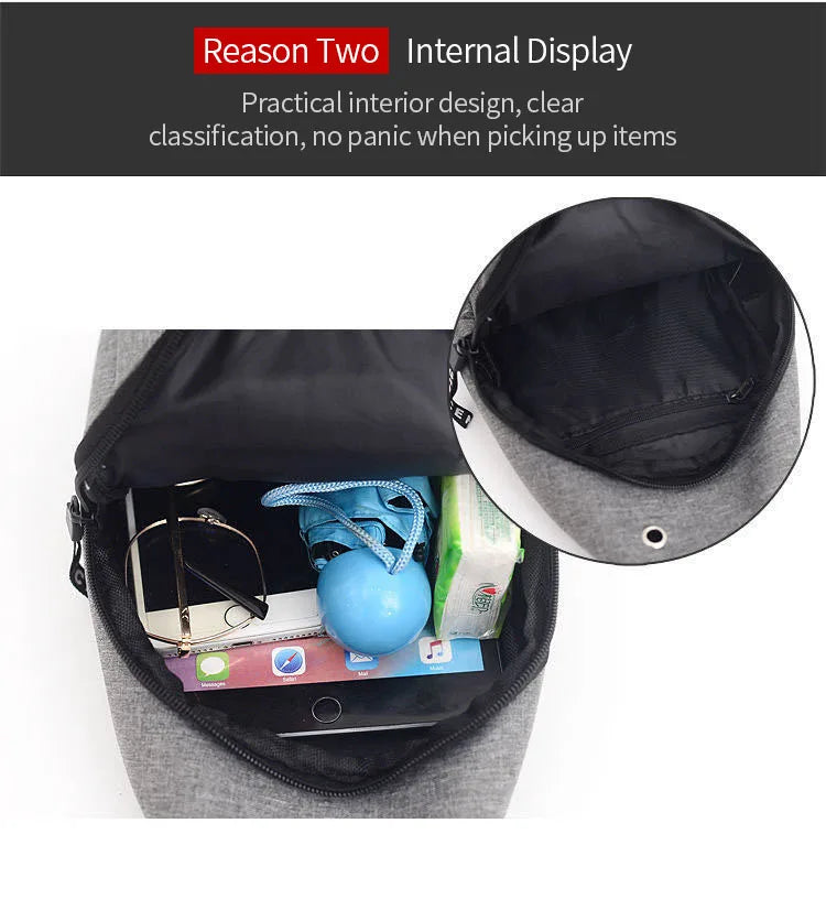 TravelSling™ – Mini Zaino Monospalla Impermeabile da Viaggio | Porta Documenti e Telefono