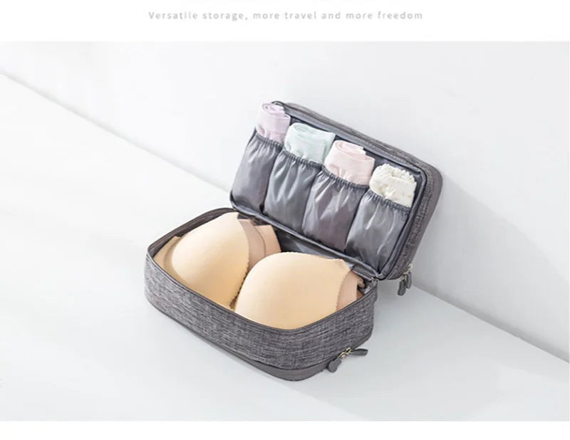 Travel-Organizer Elite™ | Borsa Multi-Scomparto per Biancheria e Cosmetici - Organizer da Viaggio a Strati Differenziati