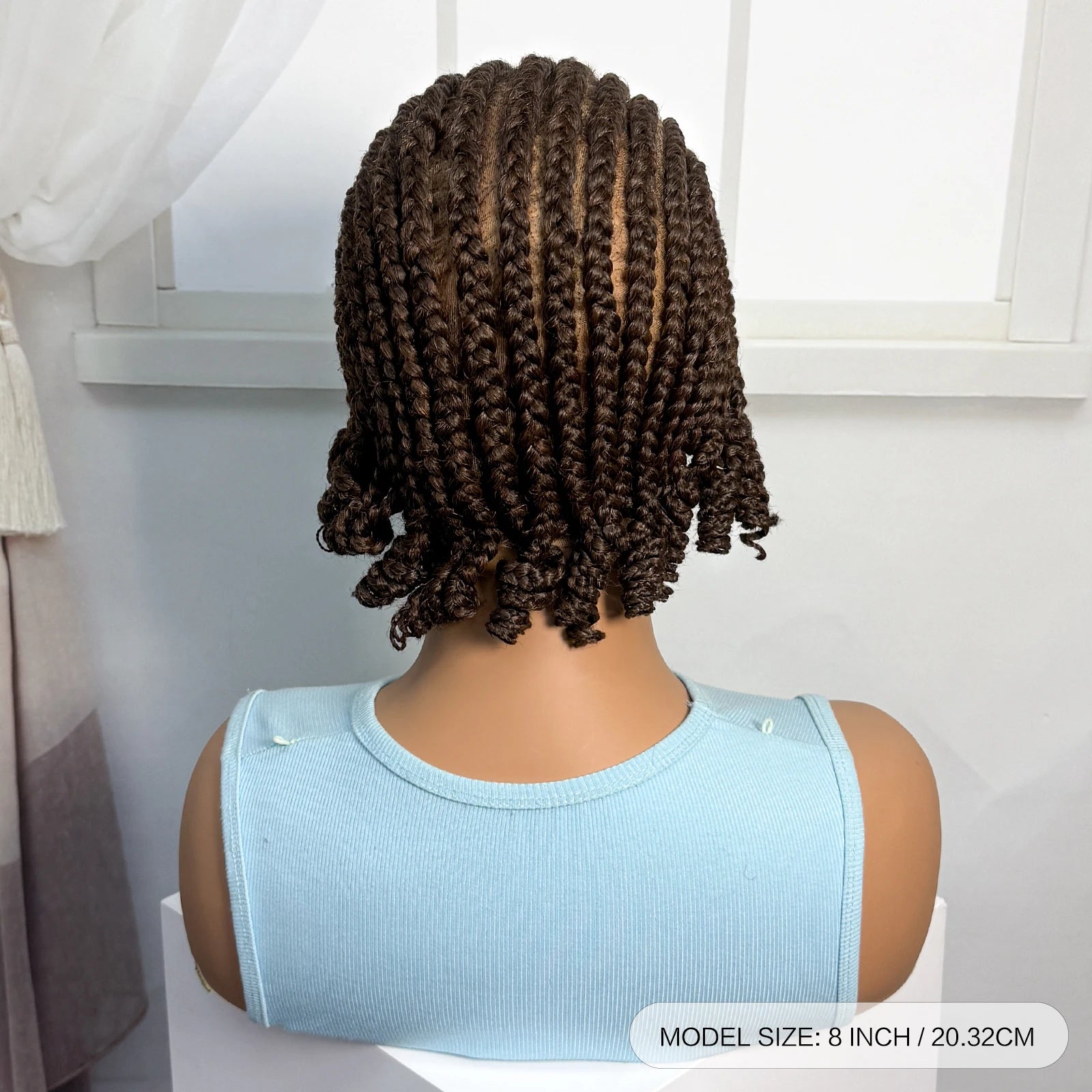 BraidedBob™ | Parrucca Sintetica Premium con Treccine Senza Nodi - Full Lace HD e Baby Hair