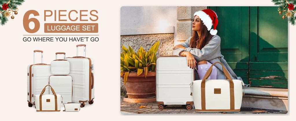 Globtreater™ Set | Kit Bagagli Coordinati Rigidi con Beauty Case e Organizer - Set Valigie Trolley 2/4/6 Pezzi