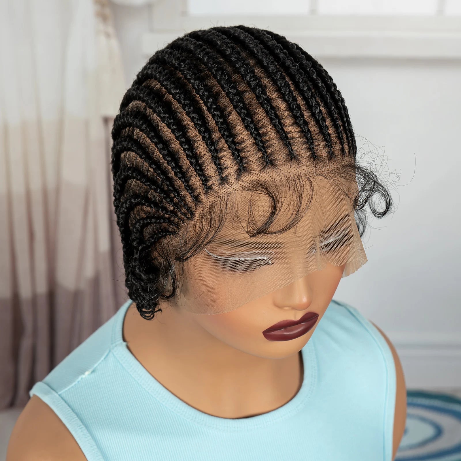 BraidedBob™ | Parrucca Sintetica Premium con Treccine Senza Nodi - Full Lace HD e Baby Hair