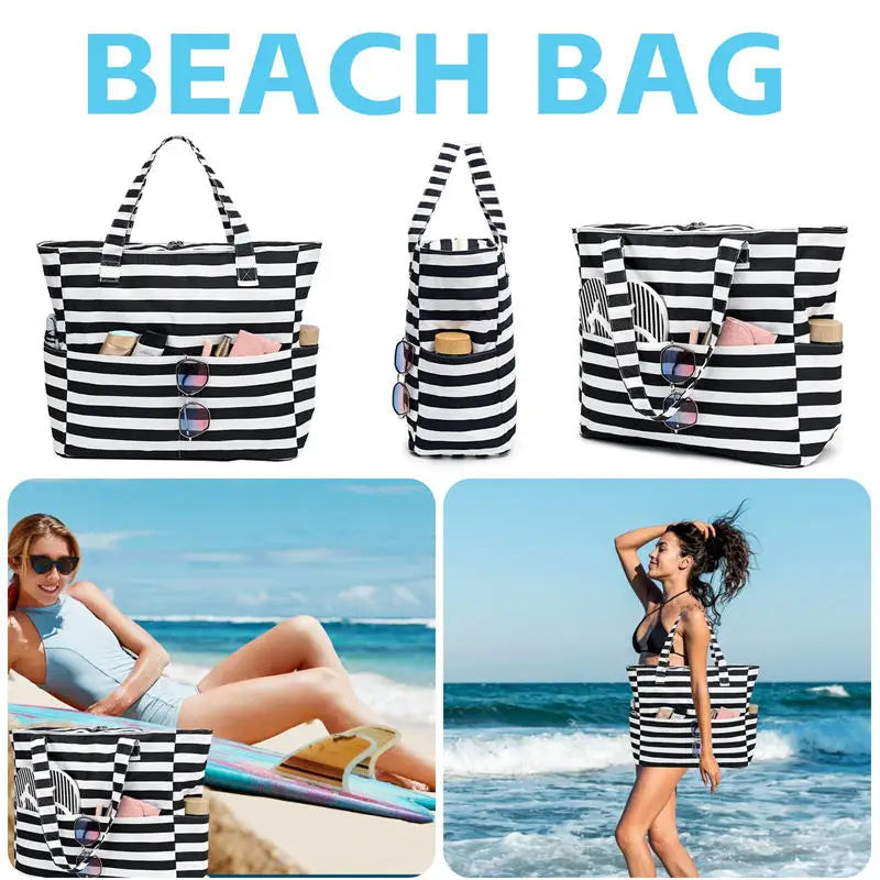 Summer-Tote™ | Borsa da Spiaggia Impermeabile in Oxford di Grande Capacità - Tasche Esterne per Accessori