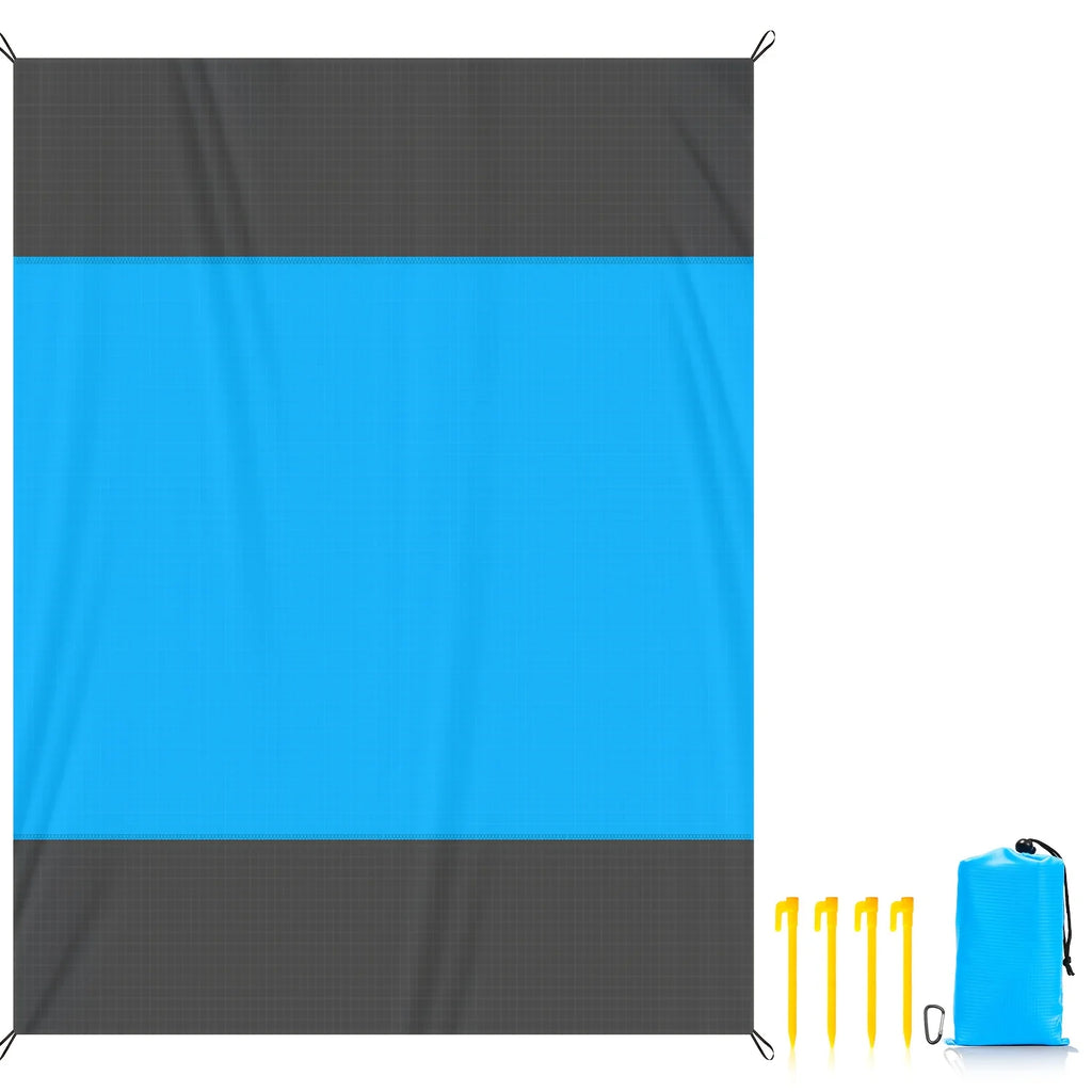 OceanMat SandFree™ | Tappetino da Spiaggia Ultra-Leggero con Picchetti - Antisabbia e Impermeabile