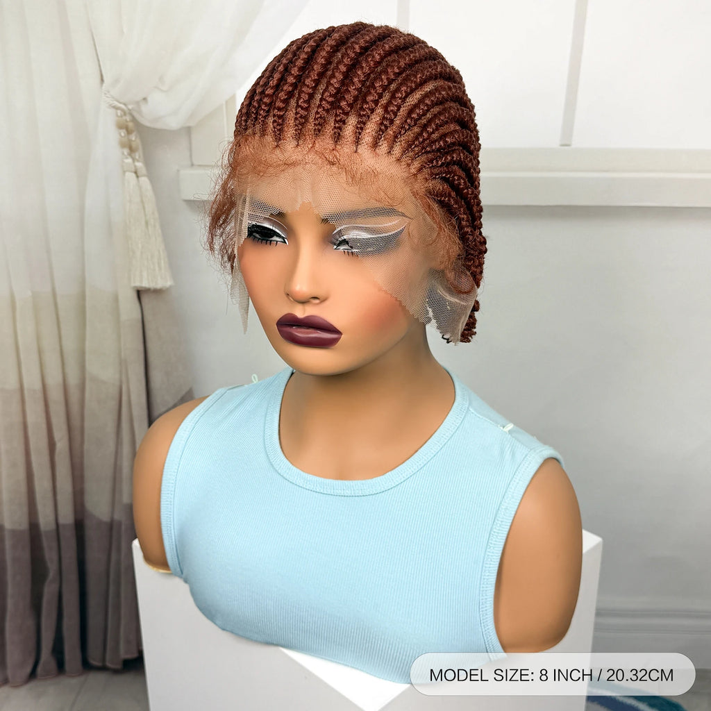 BraidedBob™ | Parrucca Sintetica Premium con Treccine Senza Nodi - Full Lace HD e Baby Hair